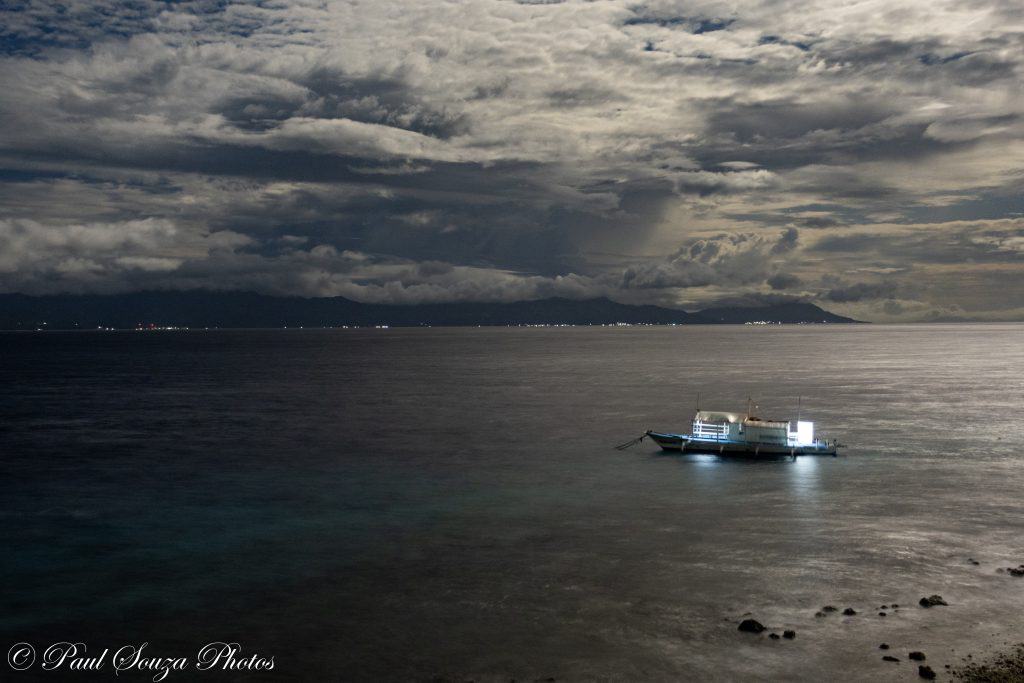 Dive boat moored at Peter's Dive Resort in Sogod Bay
